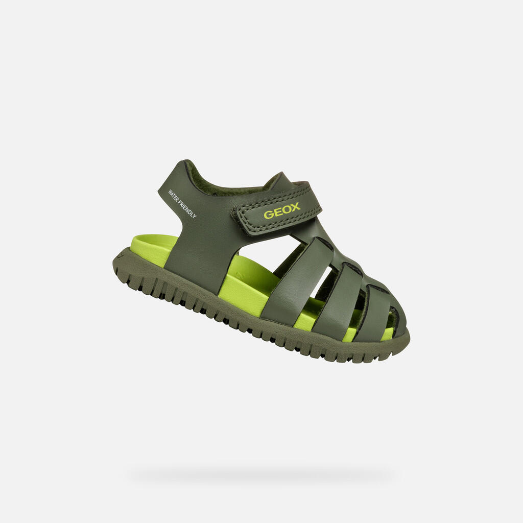 GEOX Sandály Geox Model B Sandal Fusbetto Bo Barva Zelený
