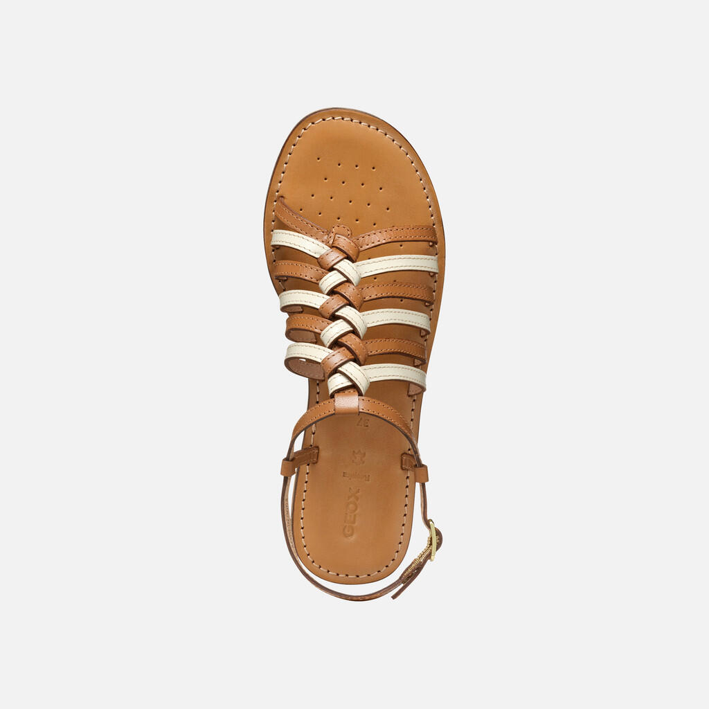 Sandales Femme D MADDALUSIAC Tabac/Blanc Cassé 6/7