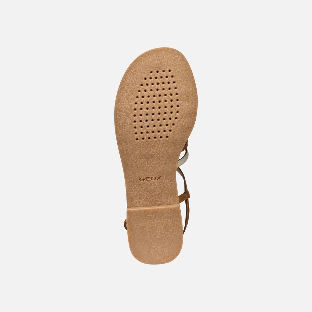 Sandales Femme D MADDALUSIAC Tabac/Blanc Cassé 7/7
