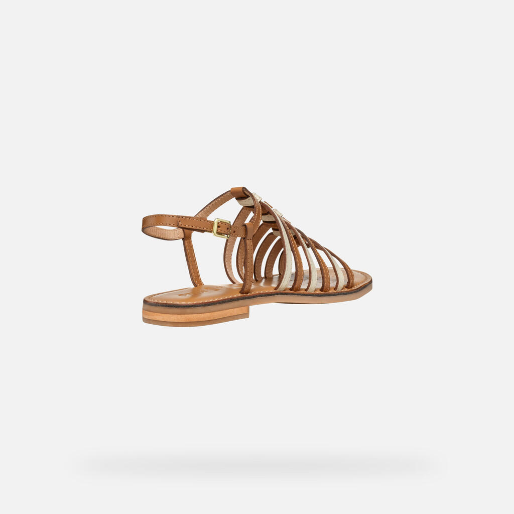Sandales Femme D MADDALUSIAC Tabac/Blanc Cassé 5/7