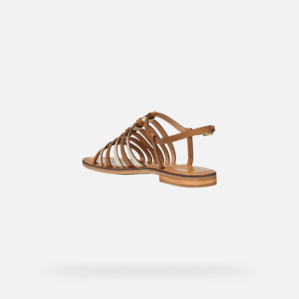 Sandales Femme D MADDALUSIAC Tabac/Blanc Cassé 4/7