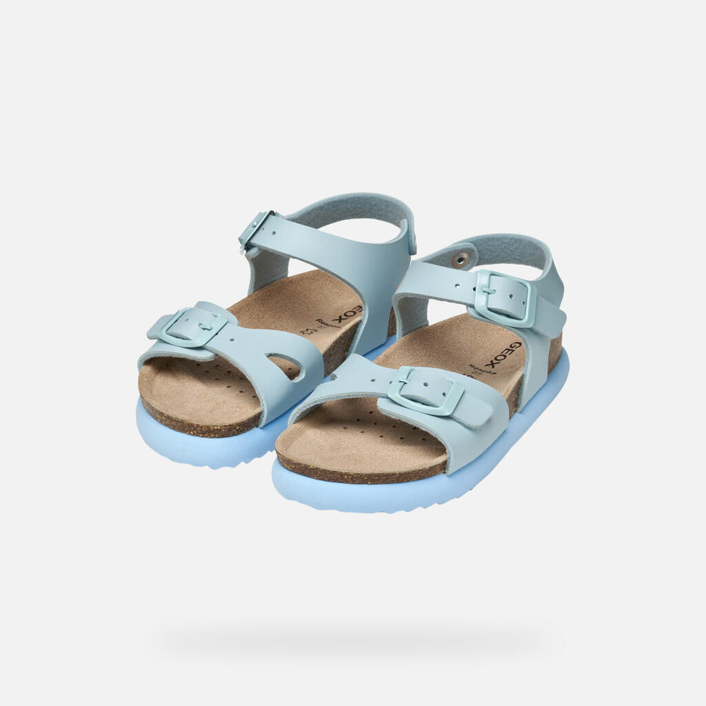 Sandales Fille J SANDAL BUBBLEBOW G Bleu Ciel 3/7