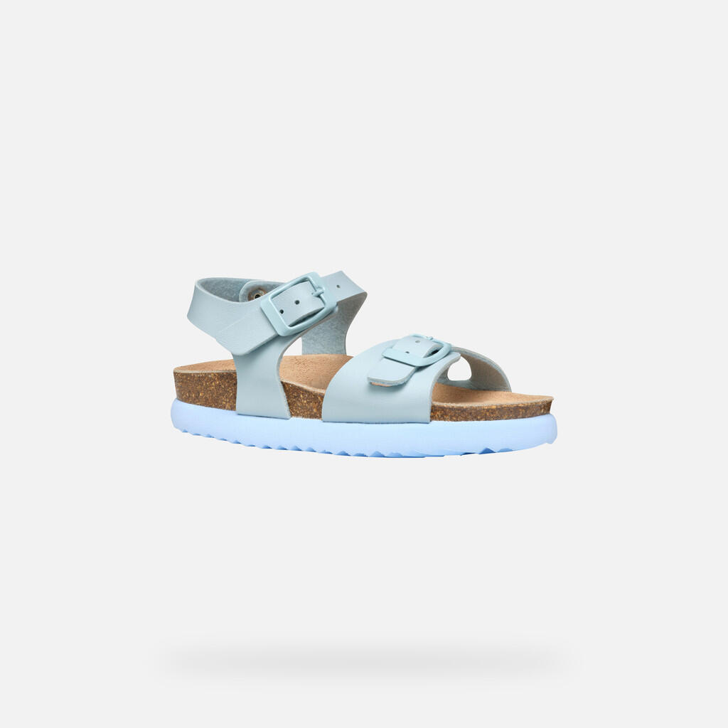 Sandales Fille J SANDAL BUBBLEBOW G Bleu Ciel 4/7