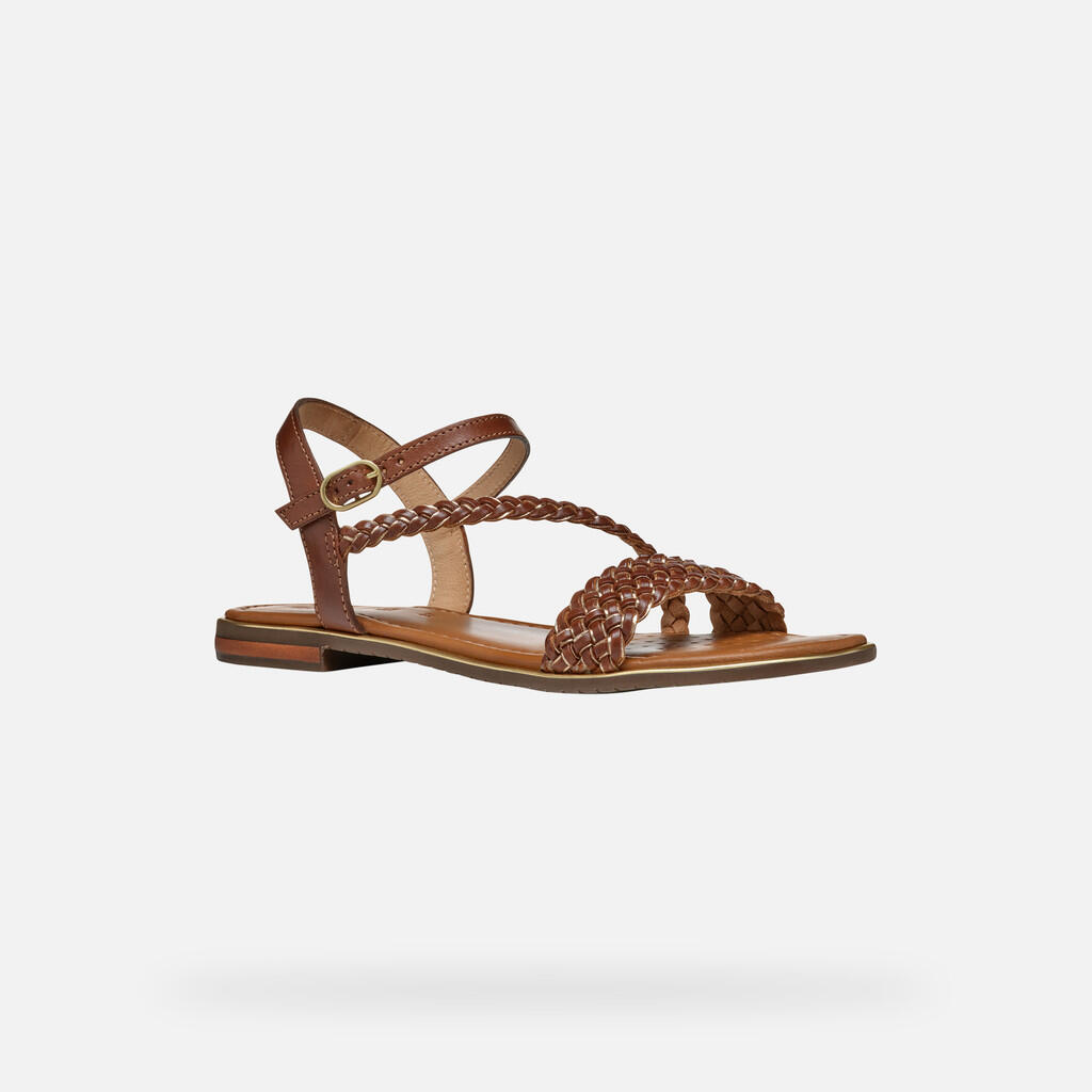Sandales Femme D SOZY PLUS Tabac/Or Clair 3/7
