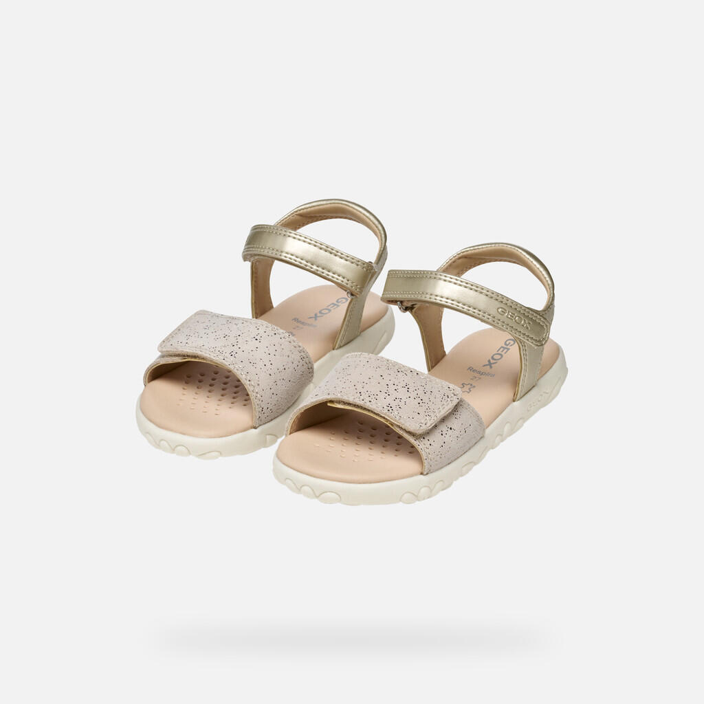 Sandały GEOX J SANDAL HAITI GIRL Beżowy 3/7