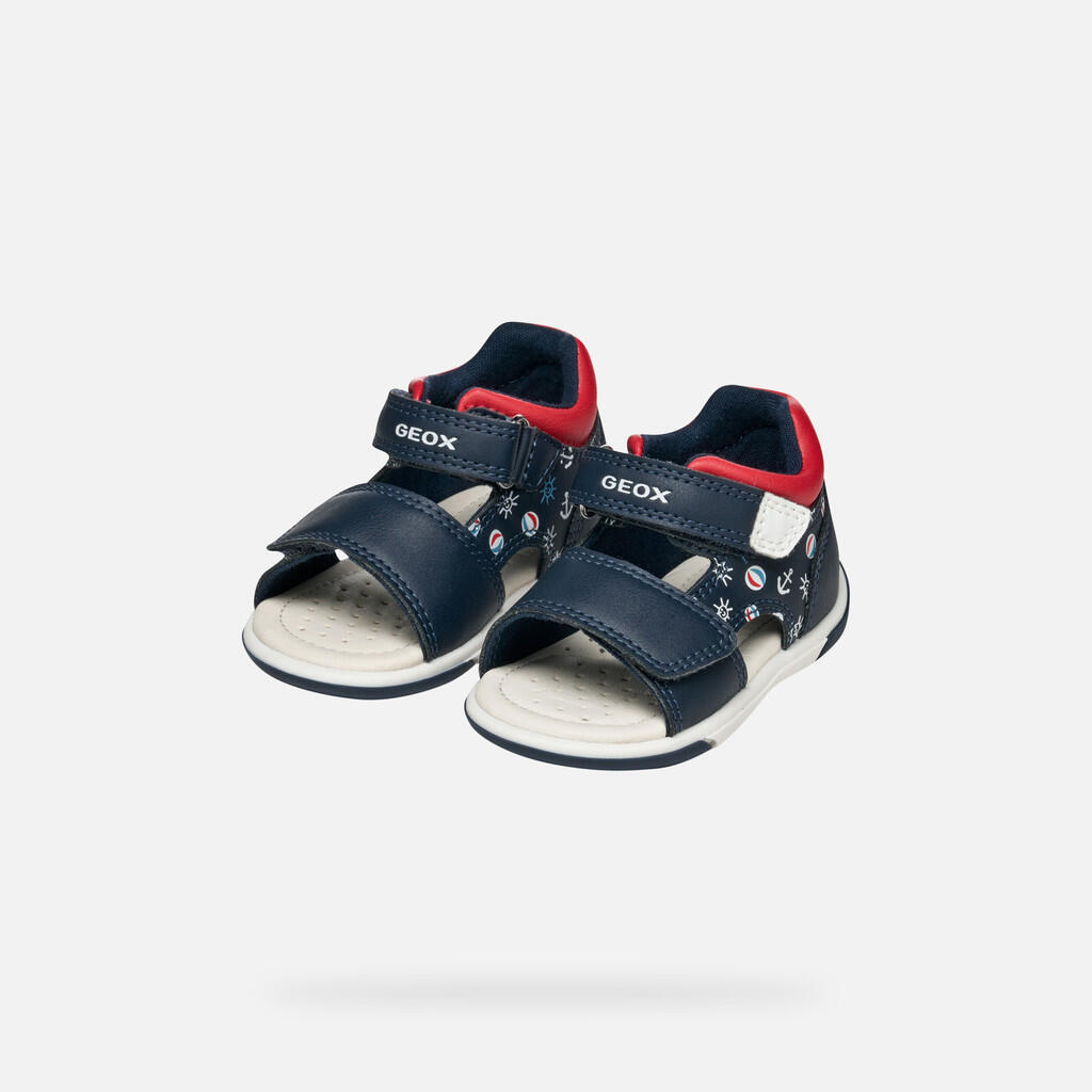 Premiers Pas Bébé Garçon B SANDAL ZAPITO BOY Bleu Marine/Rouge 3/7