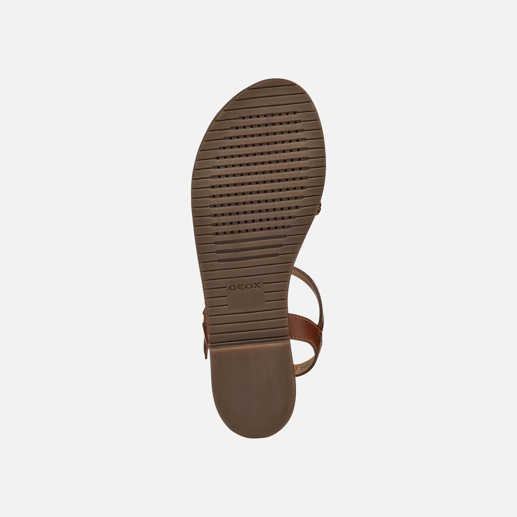 Sandales Femme D SOZY PLUS Tabac/Or Clair 7/7