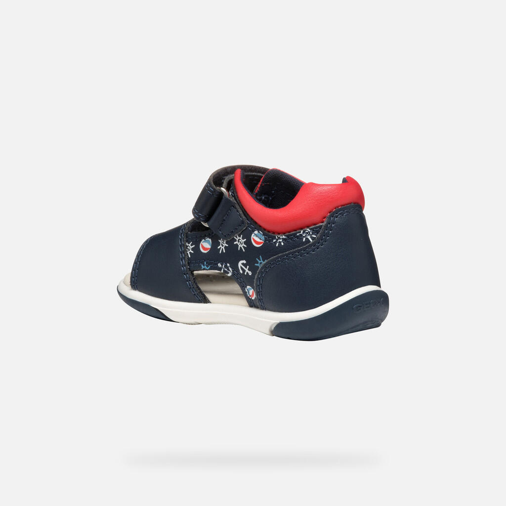 Premiers Pas Bébé Garçon B SANDAL ZAPITO BOY Bleu Marine/Rouge 5/7