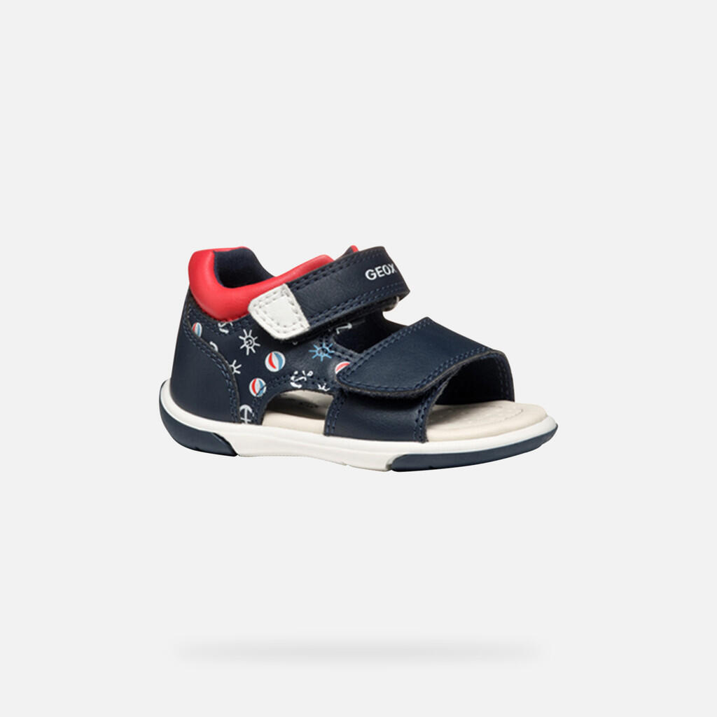 Premiers Pas Bébé Garçon B SANDAL ZAPITO BOY Bleu Marine/Rouge 4/7