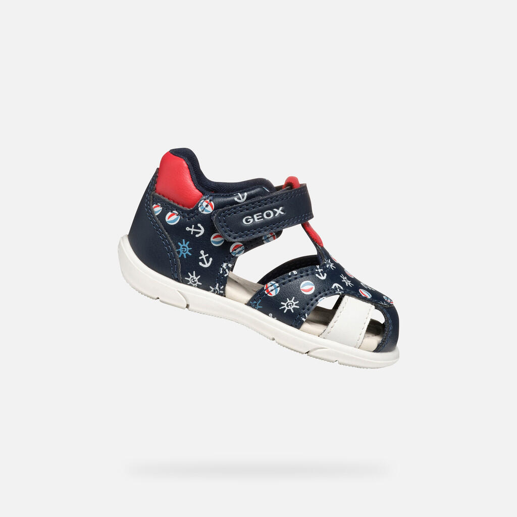 Geox - Premiers Pas Bébé Garçon Sandal Zapito Baby Boy Bleu Marine/rouge - Sandales - Bleu|rouge - Decathlon