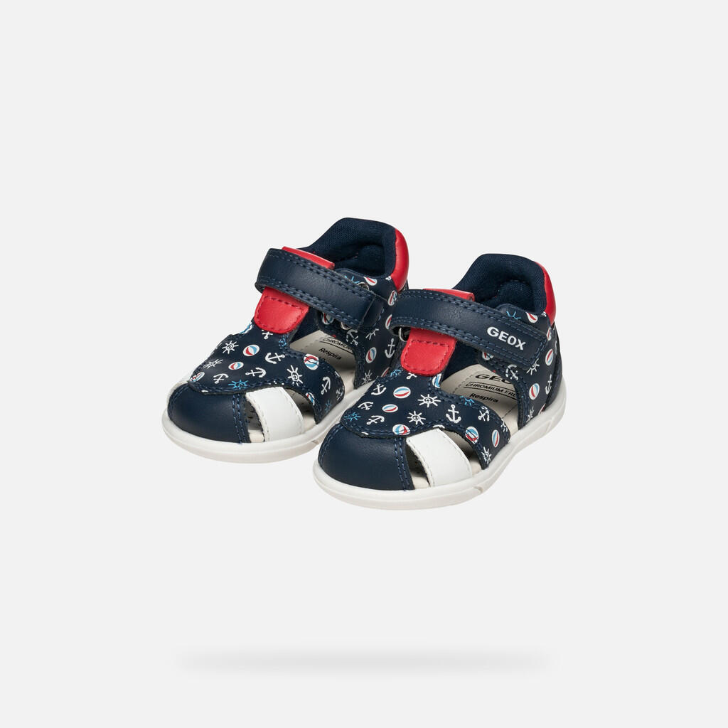 Premiers Pas Bébé Garçon SANDAL ZAPITO BABY BOY Bleu Marine/Rouge 3/7