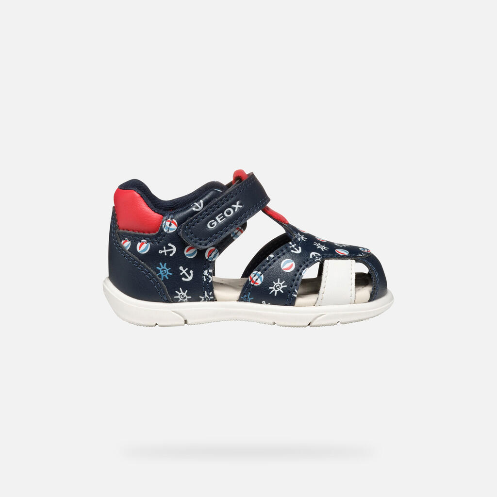 Premiers Pas Bébé Garçon SANDAL ZAPITO BABY BOY Bleu Marine/Rouge 2/7