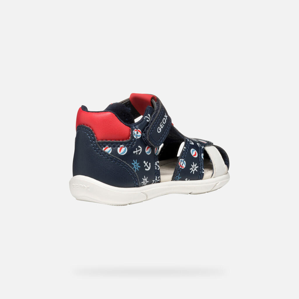 Premiers Pas Bébé Garçon SANDAL ZAPITO BABY BOY Bleu Marine/Rouge 6/7