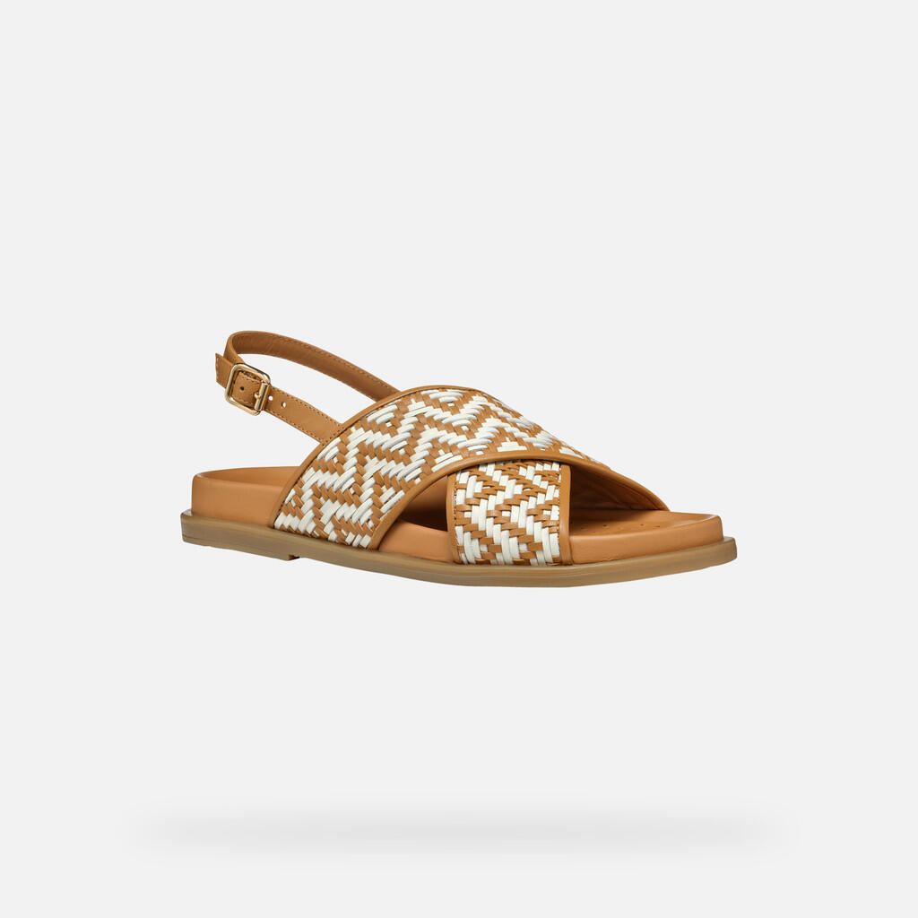 Sandales Femme D ADELASH Tabac/Blanc Cassé 3/7
