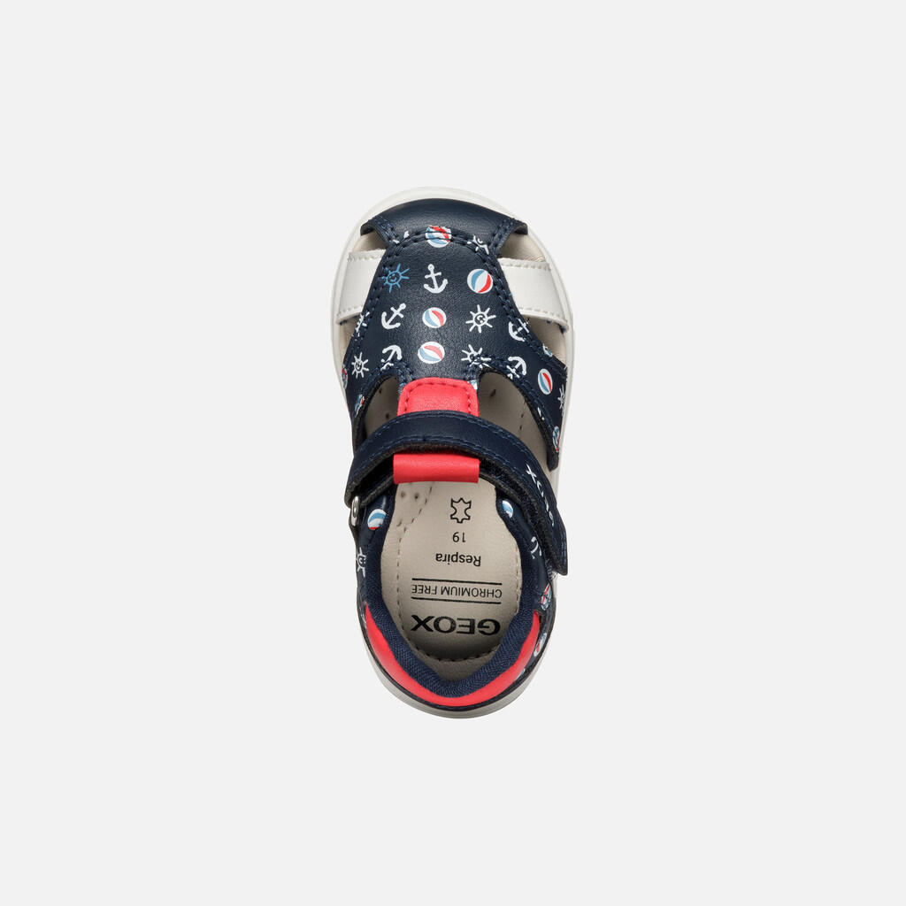 Premiers Pas Bébé Garçon SANDAL ZAPITO BABY BOY Bleu Marine/Rouge 7/7