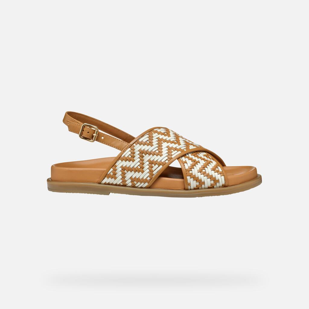 Sandales Femme D ADELASH Tabac/Blanc Cassé 2/7