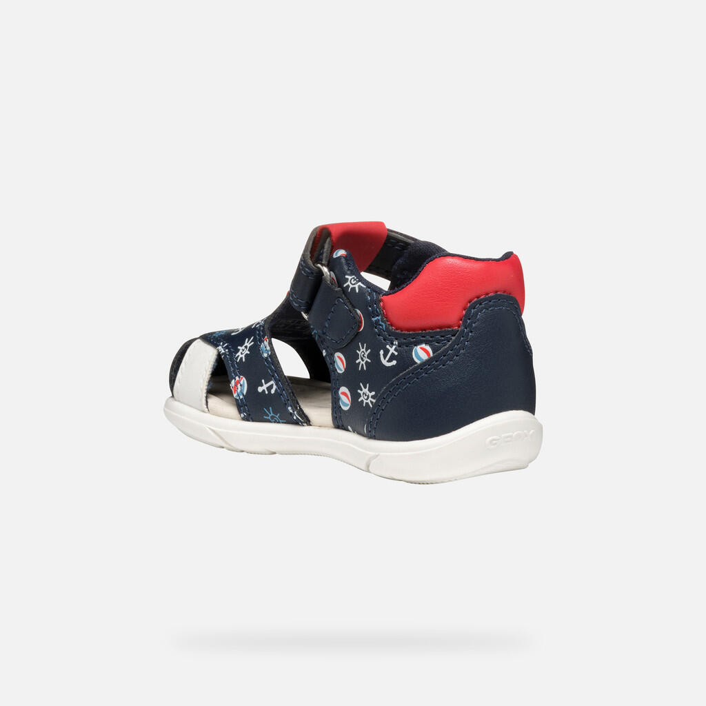 Premiers Pas Bébé Garçon SANDAL ZAPITO BABY BOY Bleu Marine/Rouge 5/7
