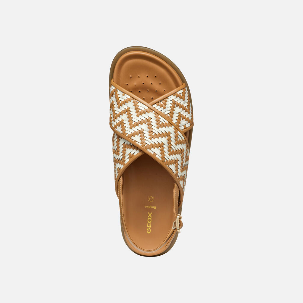 Sandales Femme D ADELASH Tabac/Blanc Cassé 6/7