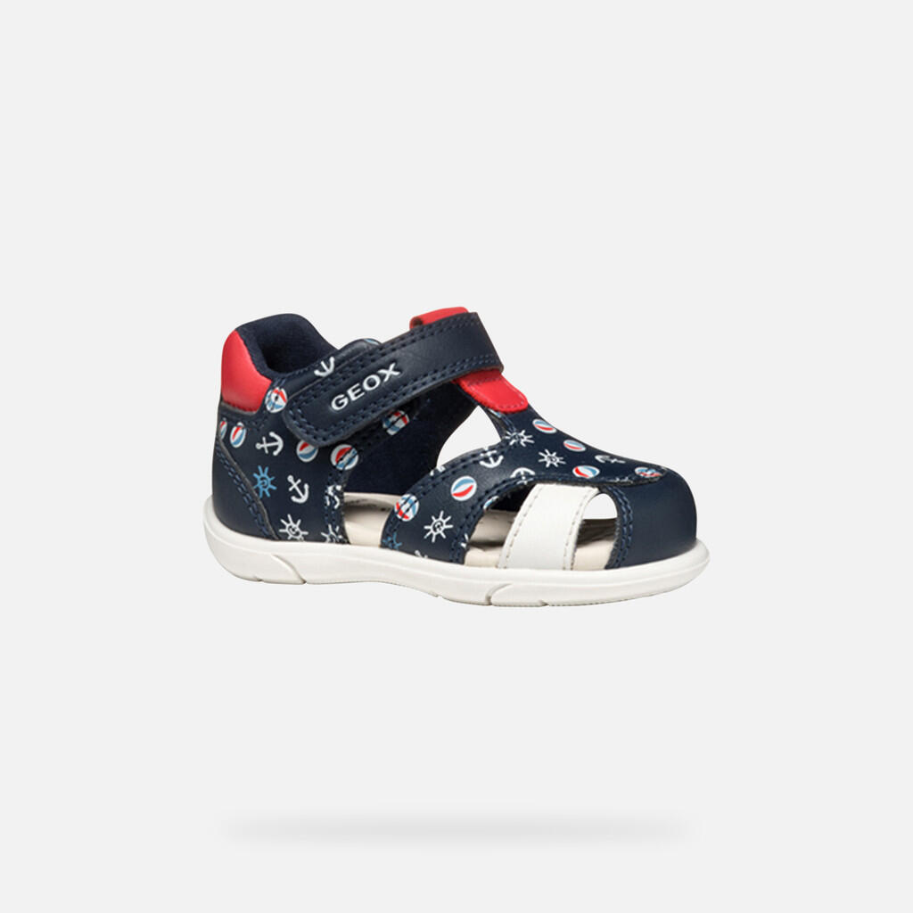 Premiers Pas Bébé Garçon SANDAL ZAPITO BABY BOY Bleu Marine/Rouge 4/7