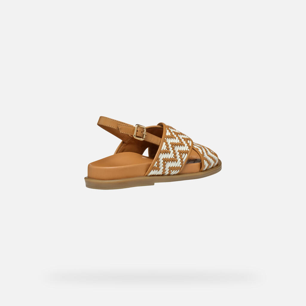 Sandales Femme D ADELASH Tabac/Blanc Cassé 5/7