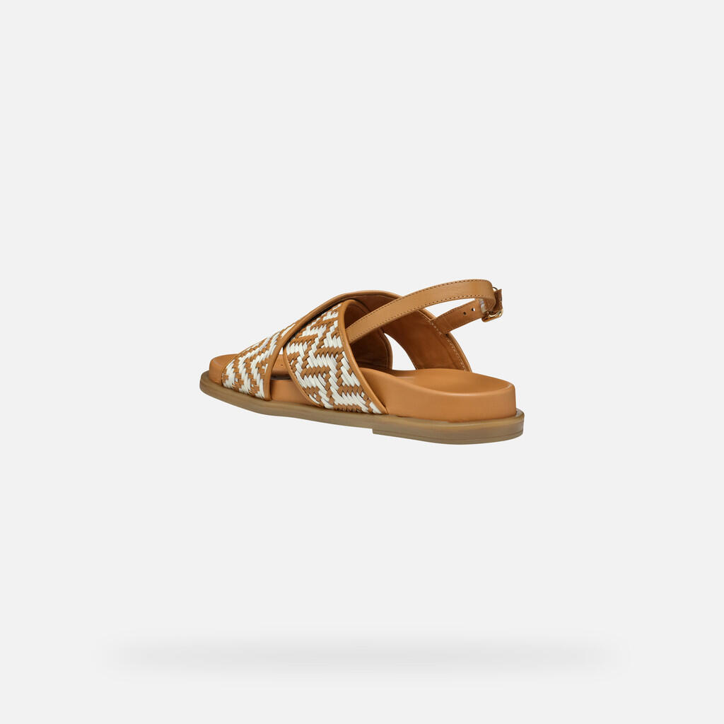 Sandales Femme D ADELASH Tabac/Blanc Cassé 4/7