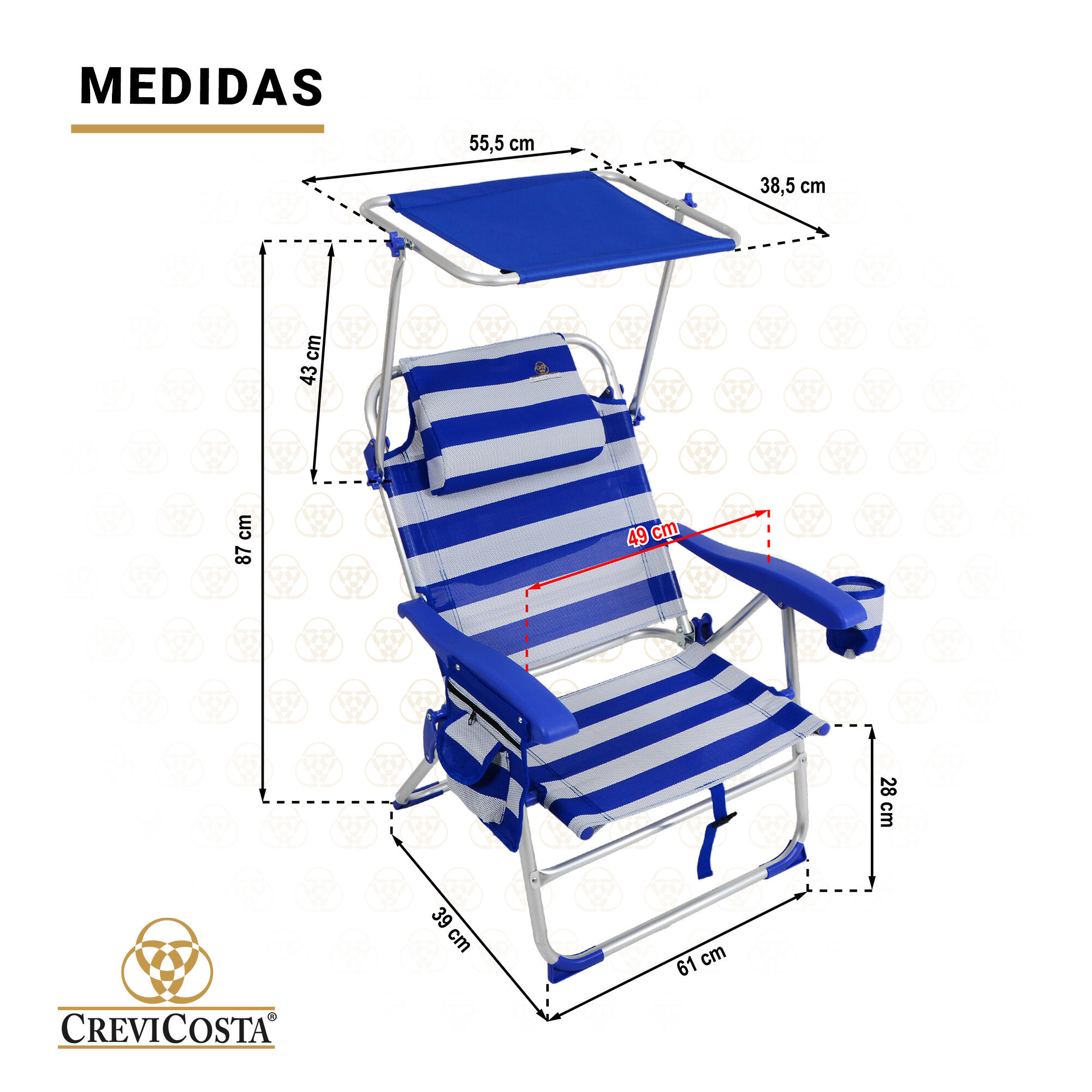 Silla de Aluminio 61x39x23/87 cm Tritón 2108 - CREVICOSTA. Marinera 6/7