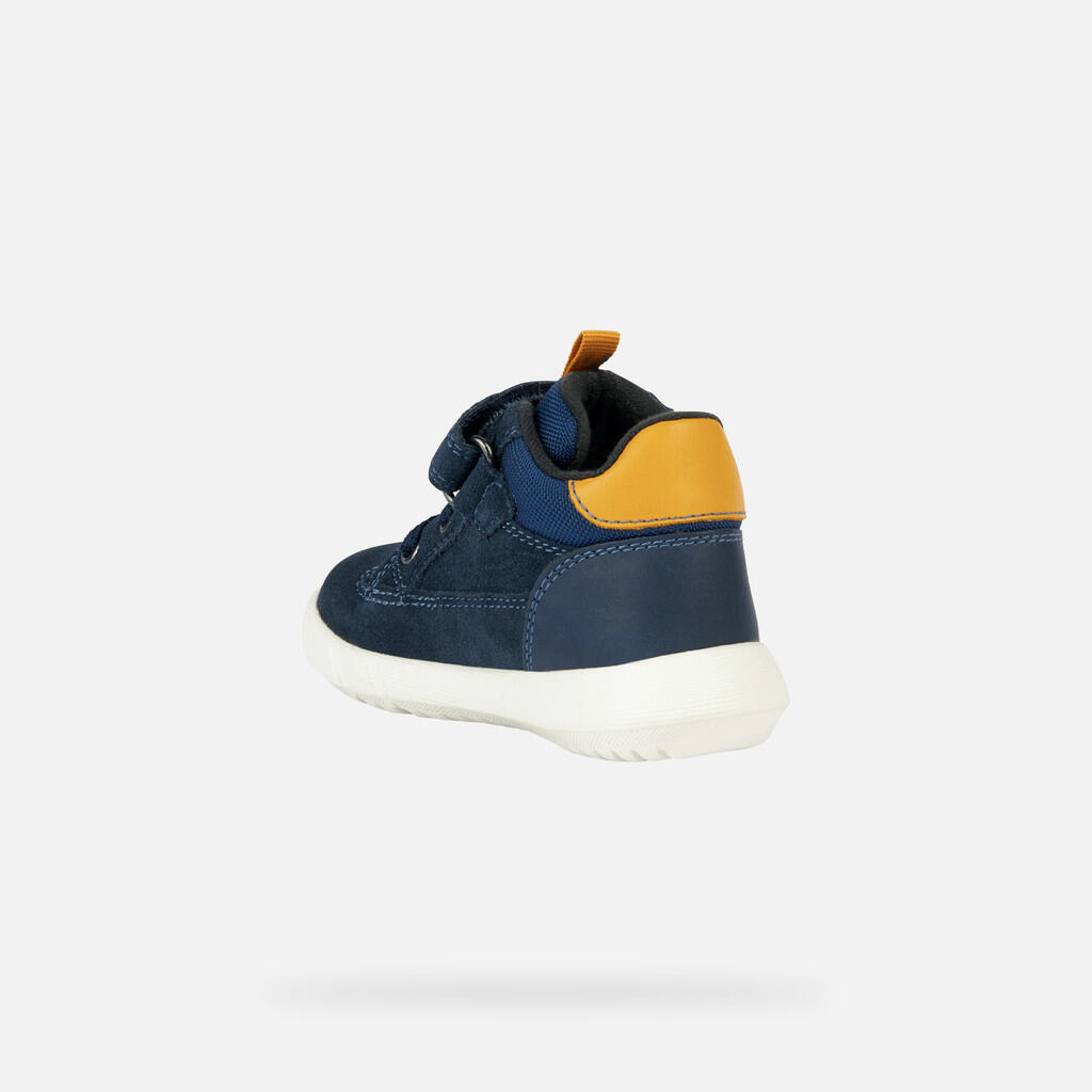 Bottines Bébé Garçon HYROO TODDLER BOY Bleu Marine/Ocre 5/7