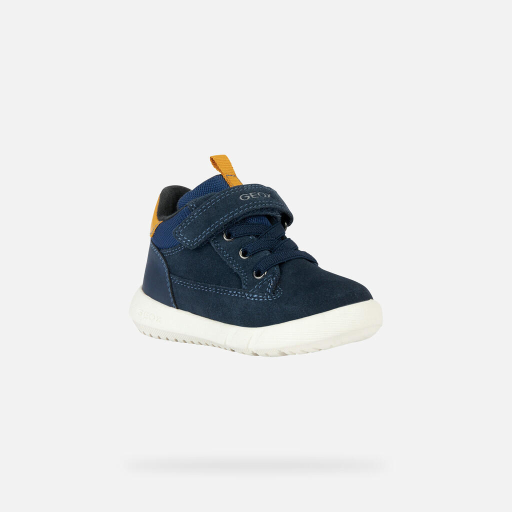 Bottines Bébé Garçon HYROO TODDLER BOY Bleu Marine/Ocre 4/7