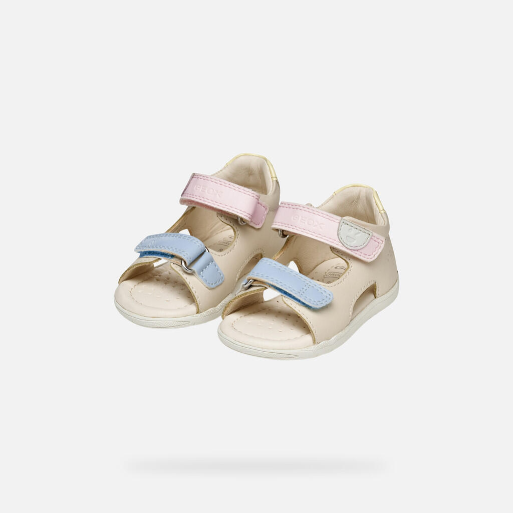 Premiers Pas Bébé Fille B SANDAL MACCHIA GIR Ivoire Clair/Jaune Clair 3/7
