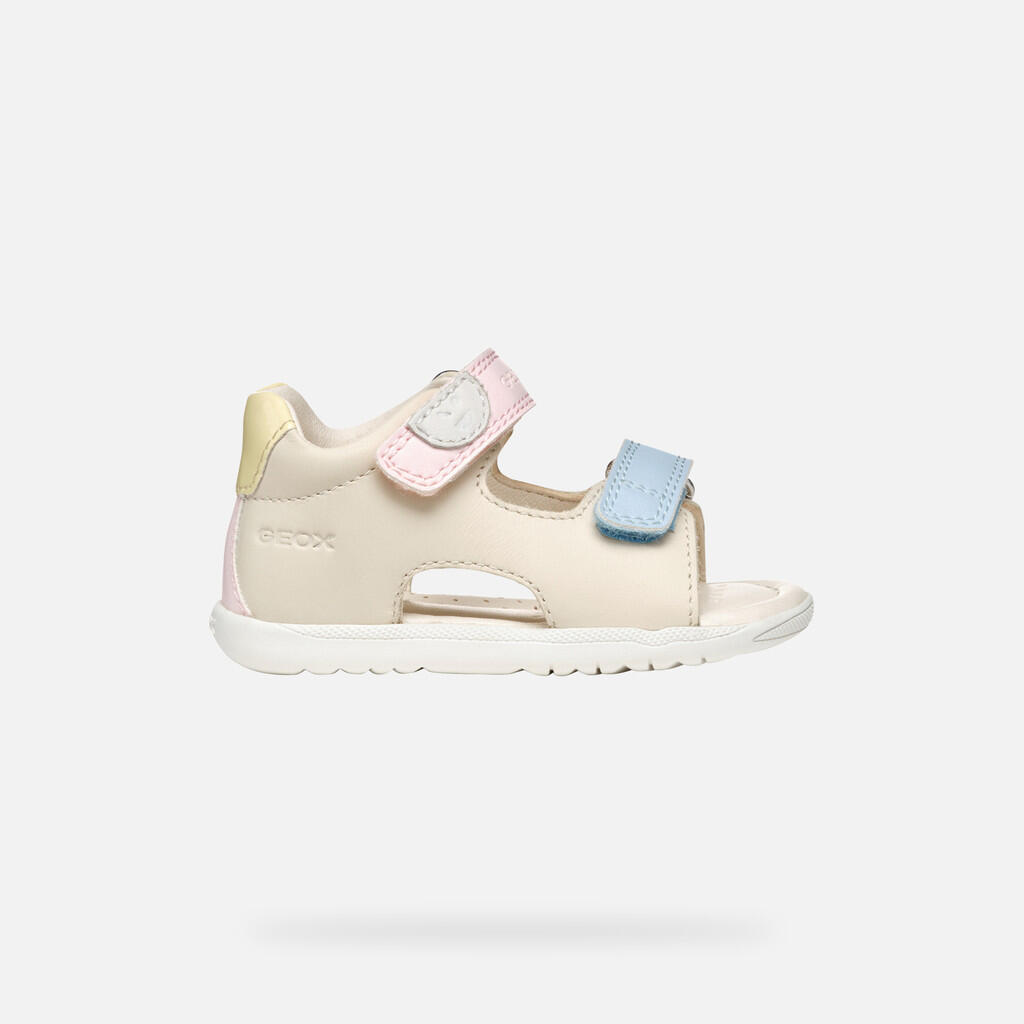 Premiers Pas Bébé Fille B SANDAL MACCHIA GIR Ivoire Clair/Jaune Clair 2/7