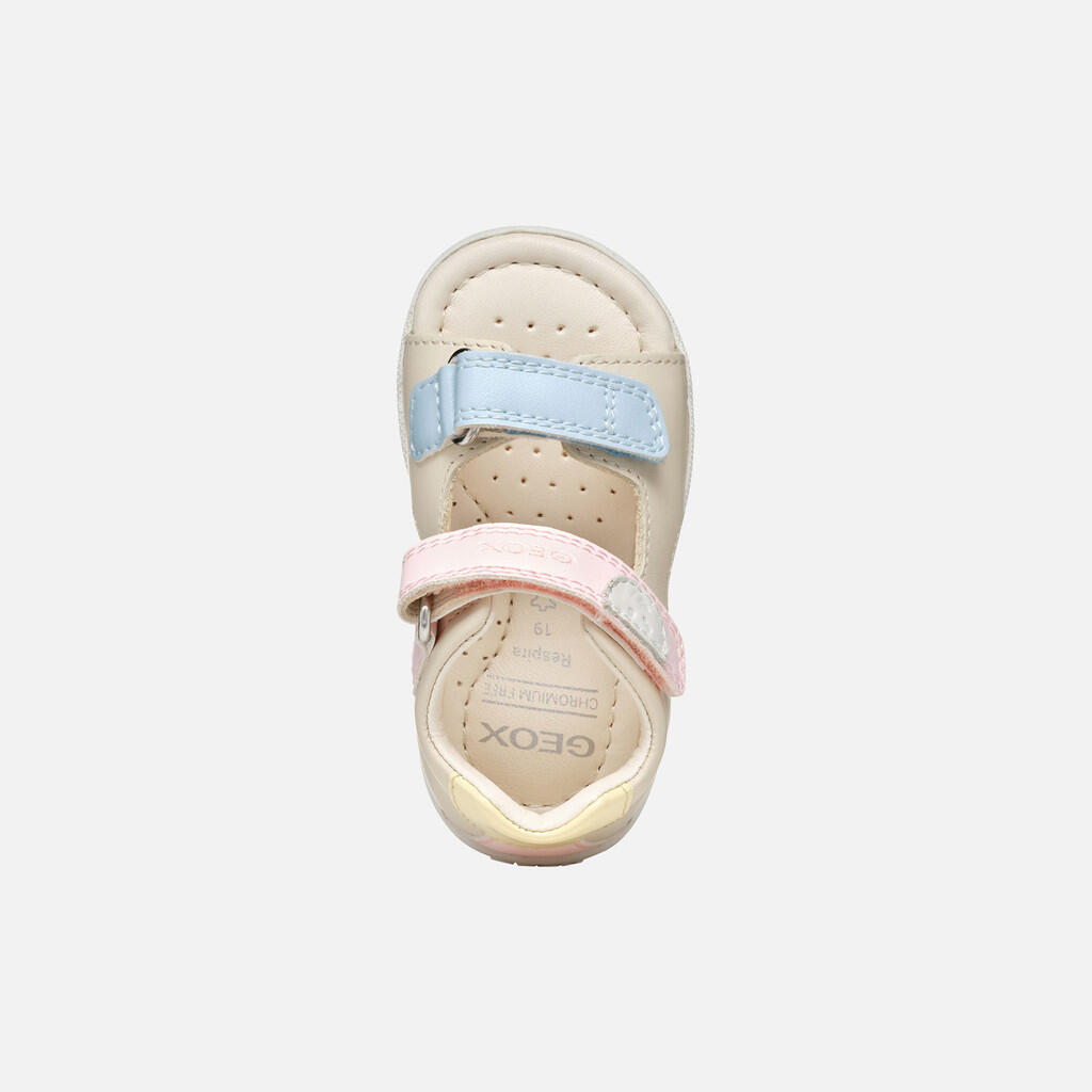Premiers Pas Bébé Fille B SANDAL MACCHIA GIR Ivoire Clair/Jaune Clair 7/7