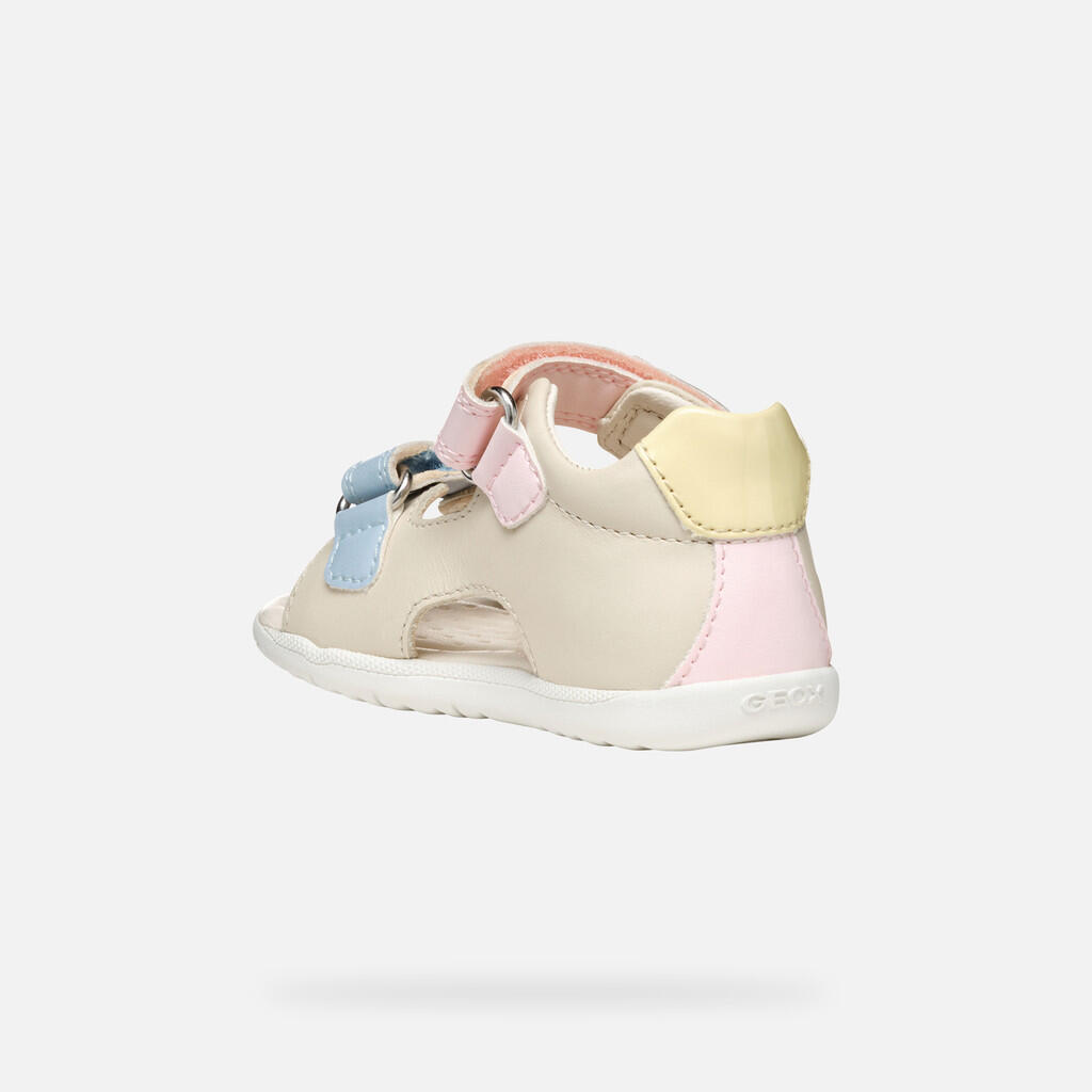 Premiers Pas Bébé Fille B SANDAL MACCHIA GIR Ivoire Clair/Jaune Clair 5/7
