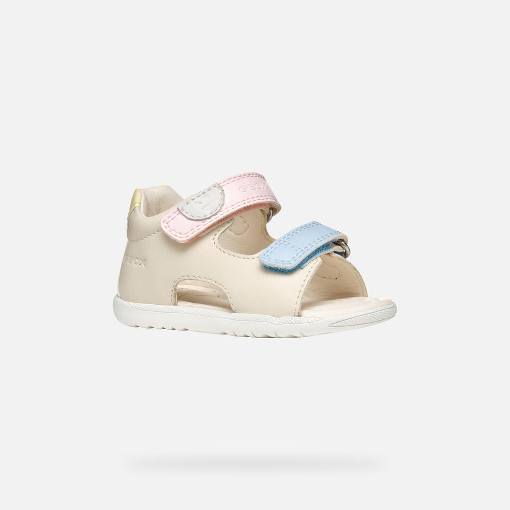 Premiers Pas Bébé Fille B SANDAL MACCHIA GIR Ivoire Clair/Jaune Clair 4/7