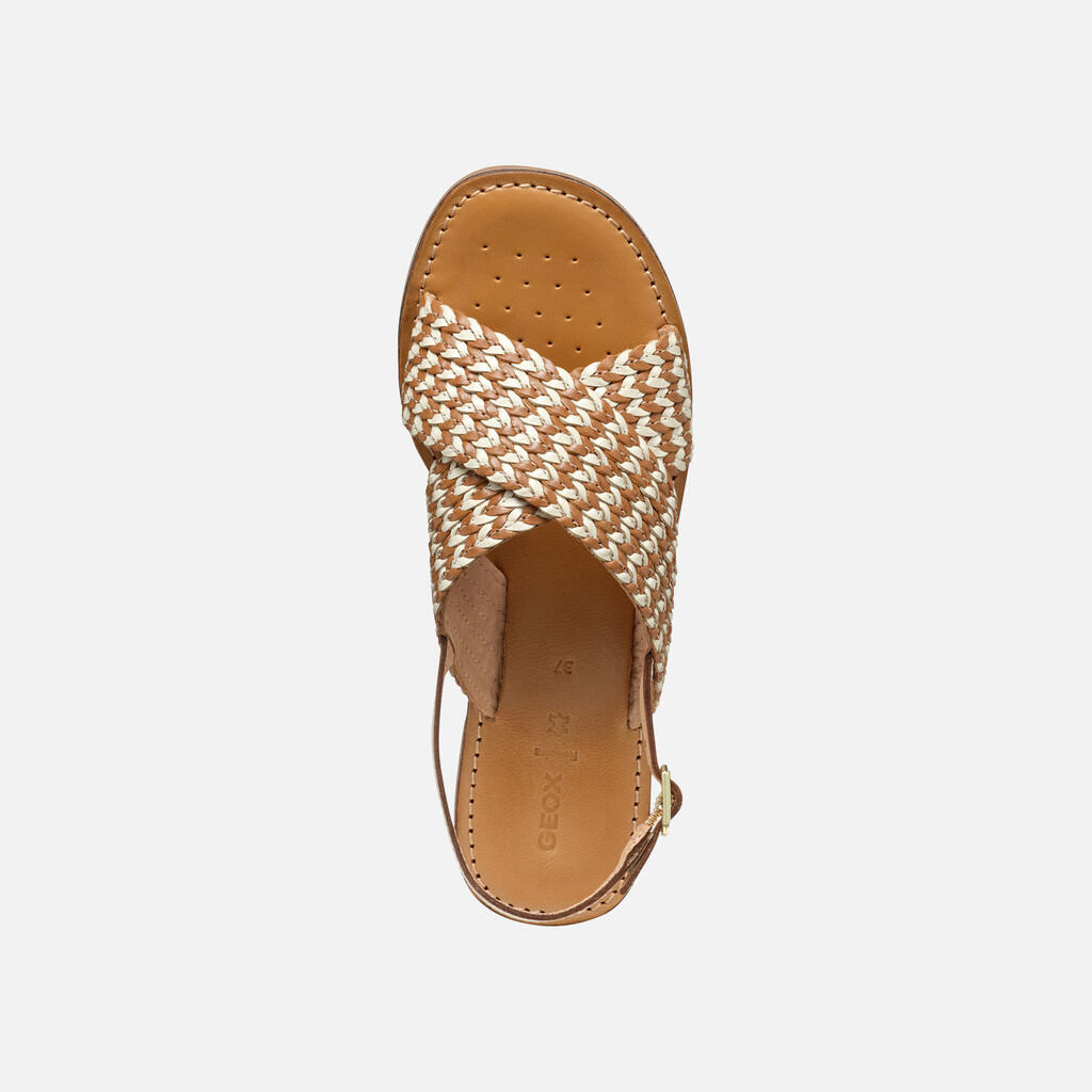 Sandales Femme MADDALUSIA C WOMAN Tabac/Blanc Cassé 6/7