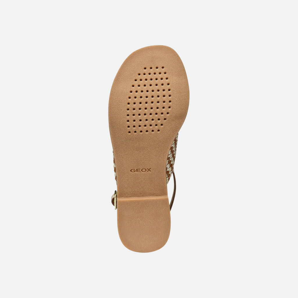 Sandales Femme MADDALUSIA C WOMAN Tabac/Blanc Cassé 7/7