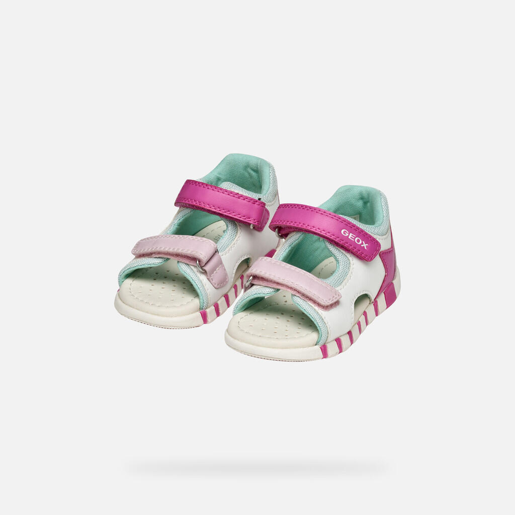 Premiers Pas Bébé Fille SANDAL IUPIDOO BABY Blanc/Fuchsia 3/7