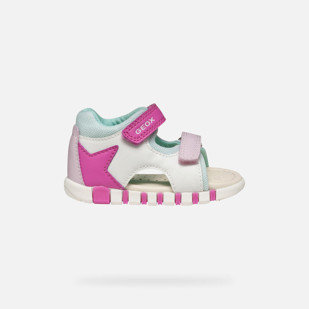 Premiers Pas Bébé Fille SANDAL IUPIDOO BABY Blanc/Fuchsia 2/7