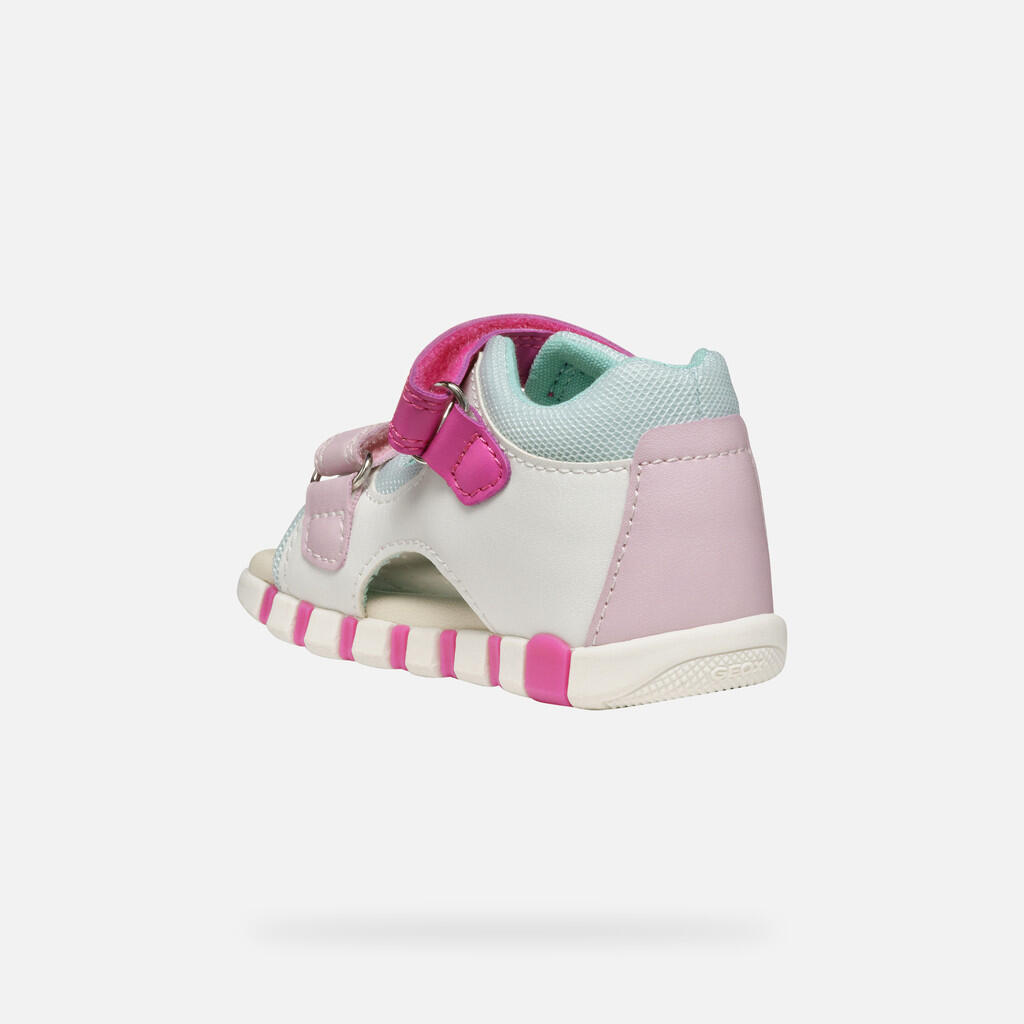 Premiers Pas Bébé Fille SANDAL IUPIDOO BABY Blanc/Fuchsia 5/7