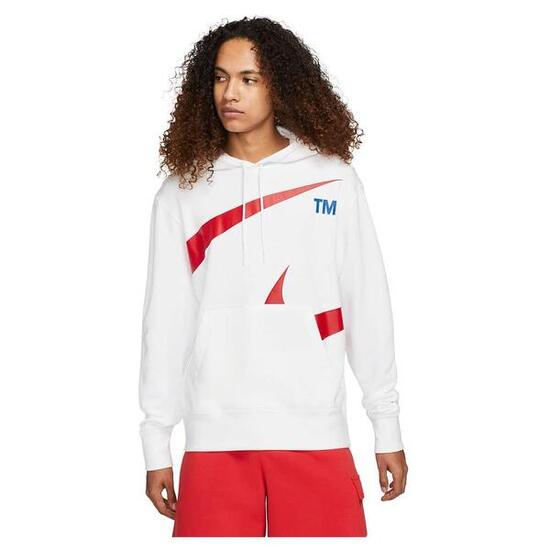 Felpa con cappuccio Nike Sportswear Swoosh Bianco/University Red XXL