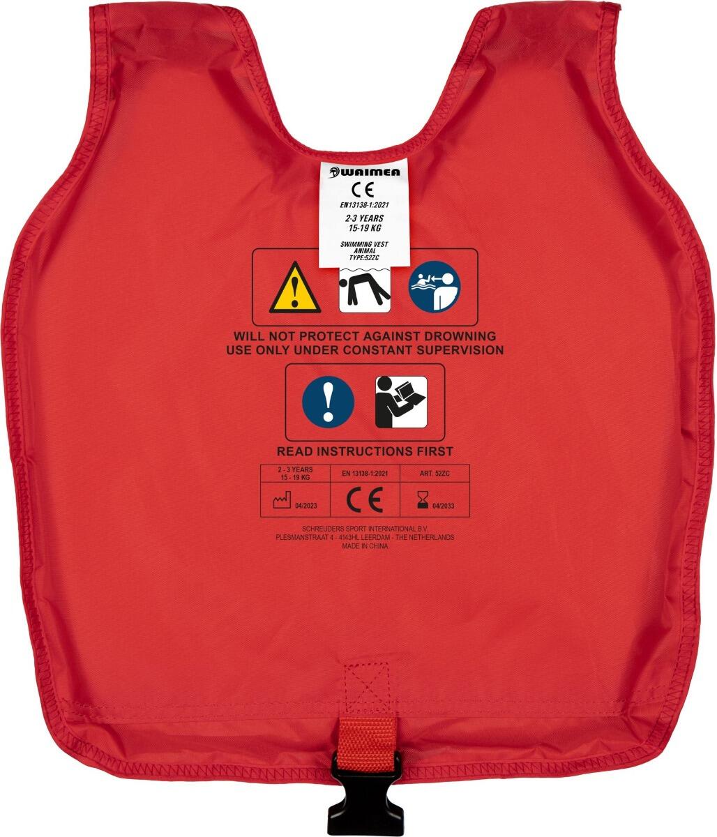Kinder zwemvest dier - 2-3 jaar - 15-19 kg - Rood 3/6