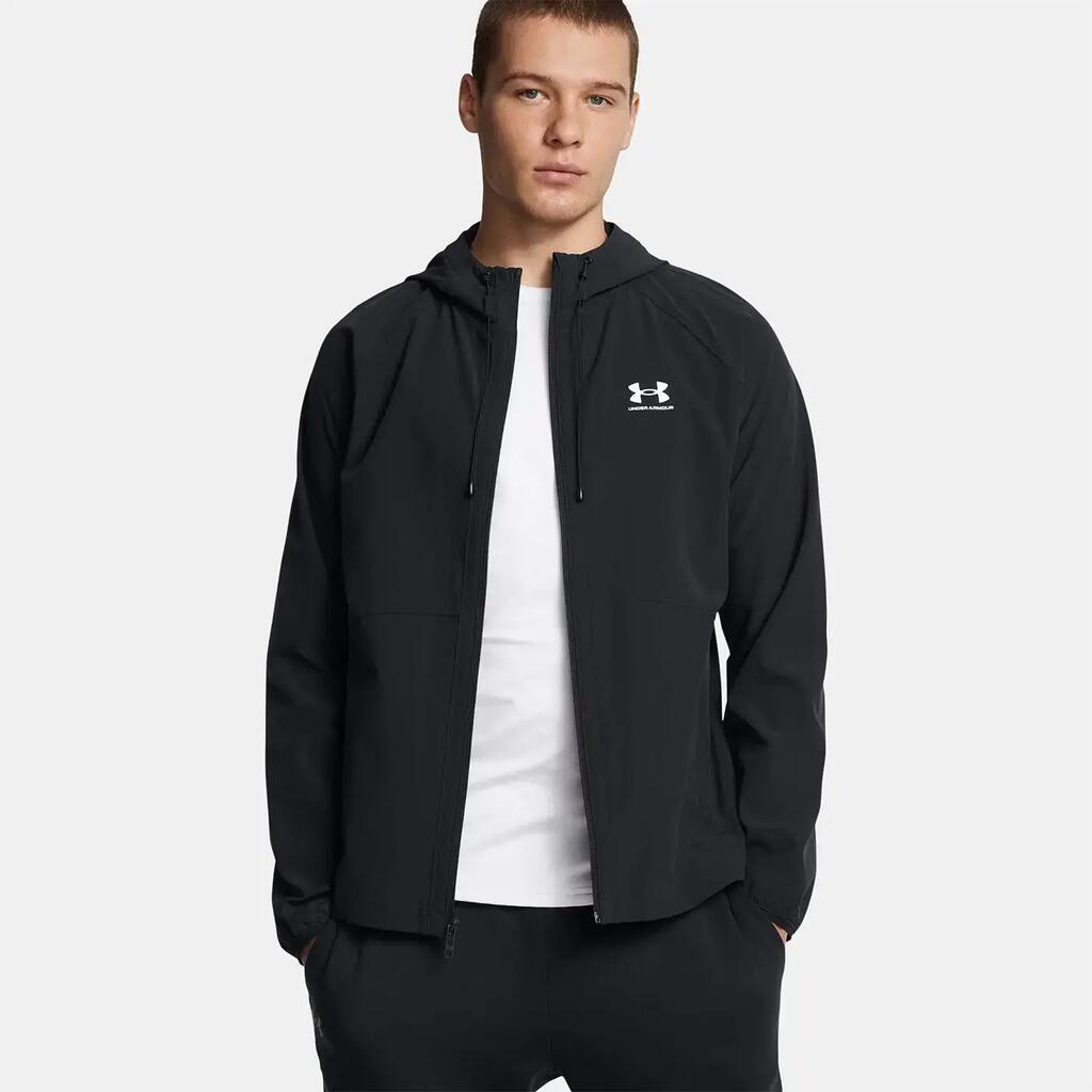 UA Stretch Woven Windbreaker Jacket for Men Under Armour Black