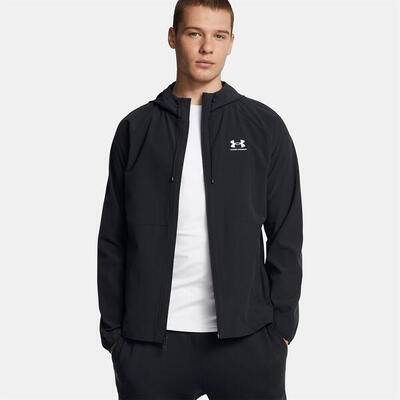 Ua stretch woven windjack voor heren under armour zwart