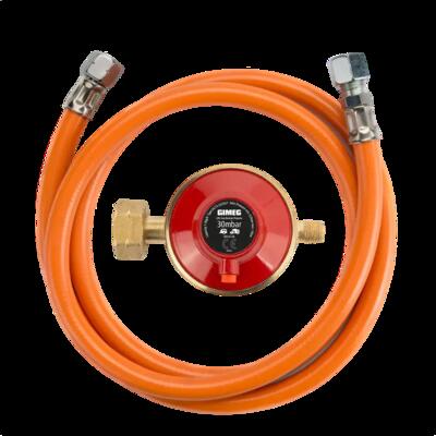 Gasdrukregelaarset afblaas 1/4 inch links 30mbar 60 cm drukregelaar sets groen