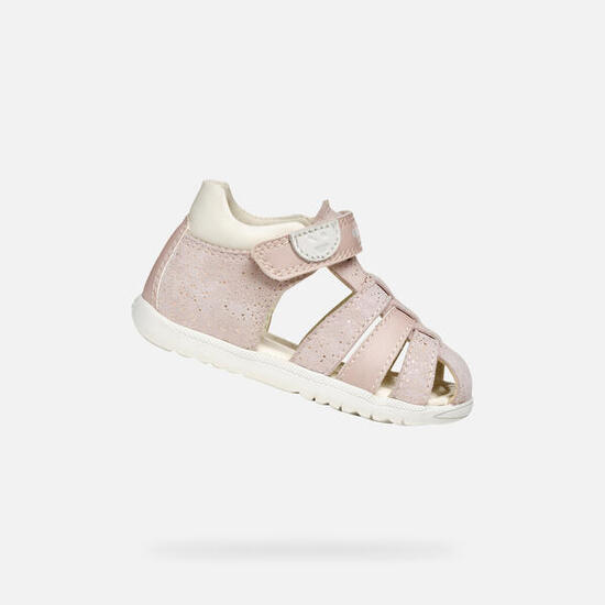 Premiers Pas Bébé Fille SANDAL MACCHIA BABY GIRL Rose/Blanc Cassé