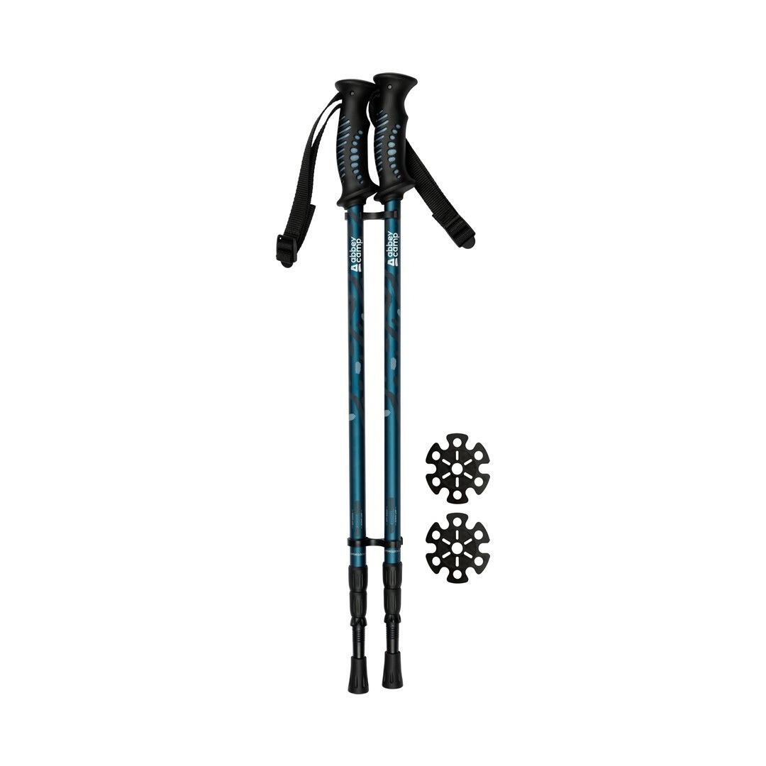 ABBEY CAMP Wandelstokken set - Precies verstelbaar 63 - 135 cm - Blauw