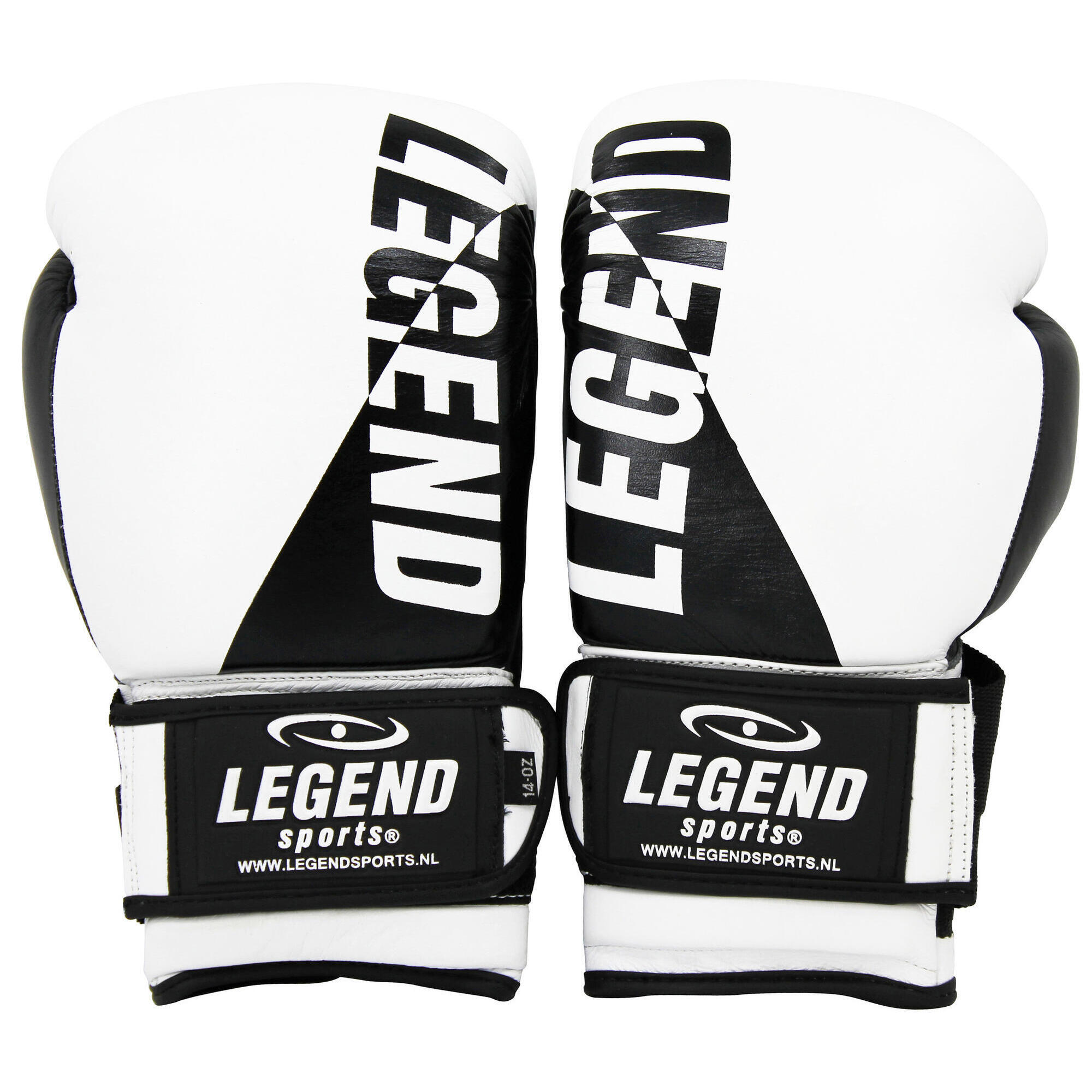 Legend Sports - Gants De Boxe Wrist Lock Homme/femme Cuir Blanc-noir - Gants De Boxe - Blanc|noir - 16 Oz - Decathlon