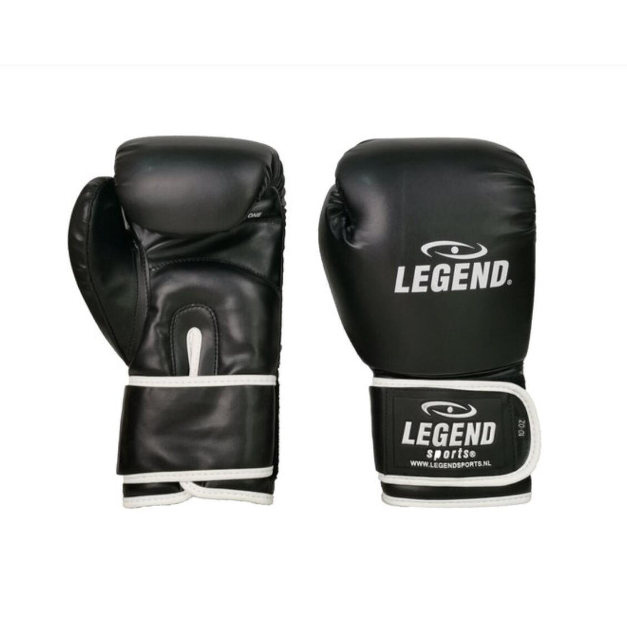 Legend Sports - Gants De Boxe Homme/femme Powerfit & Protect Noir-blanc Pu - Gants De Boxe - Noir - 16 Oz - Decathlon