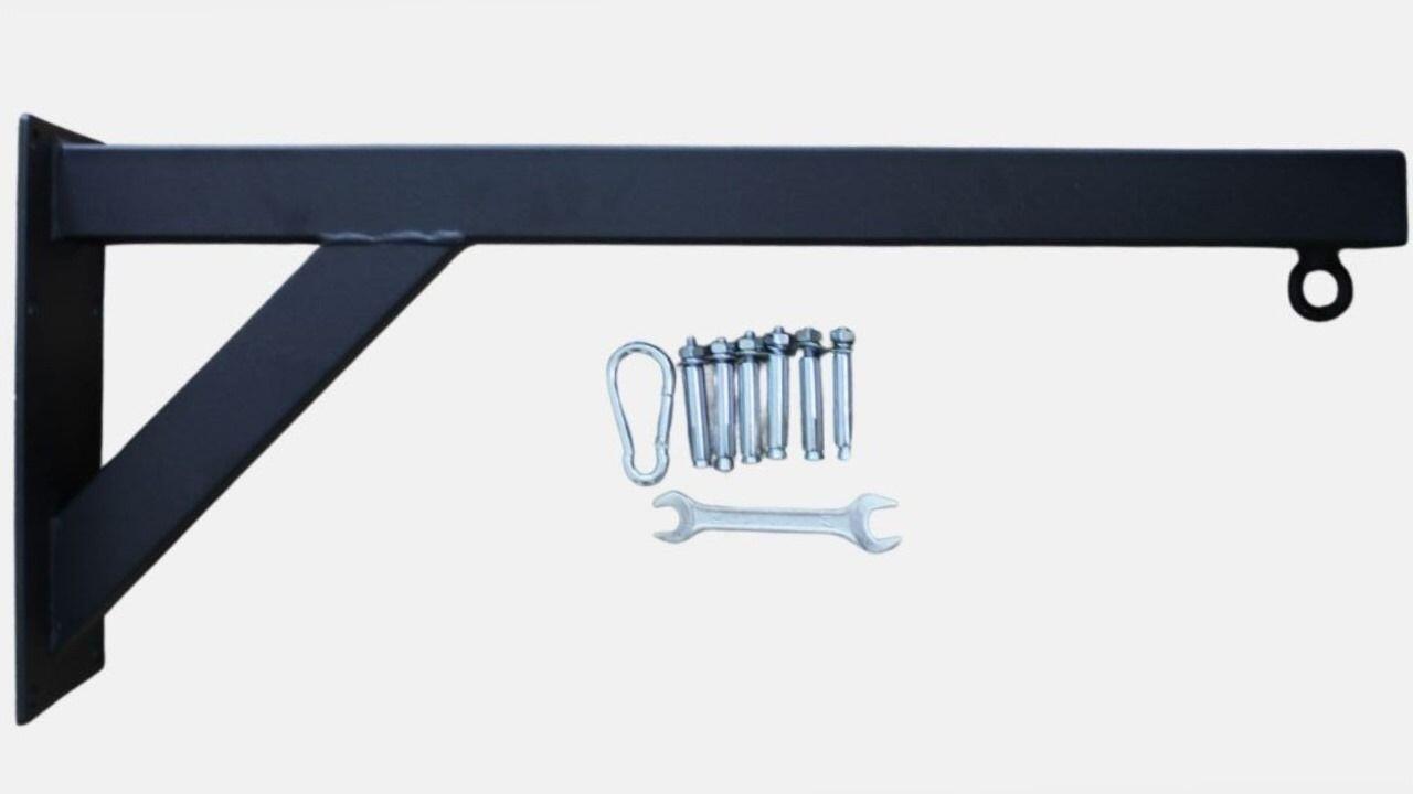 Bokszak Muurbeugel Zwart 70CM - Hoogste kwaliteit - Onesize Extra verstevigd 4/5