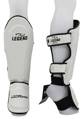 Kickboks scheenbeschermers legend best heren/dames wit pu