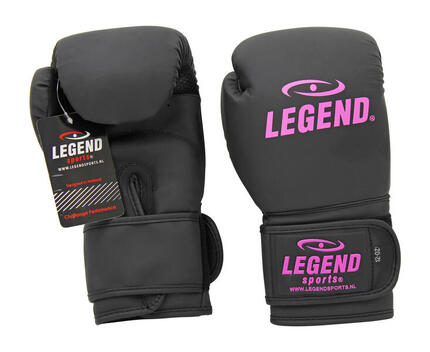 Gants de boxe LegendClima Femme Noir mat-Rose PU